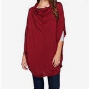 NWOT H by Halston Cowl Neck Sweater Poncho